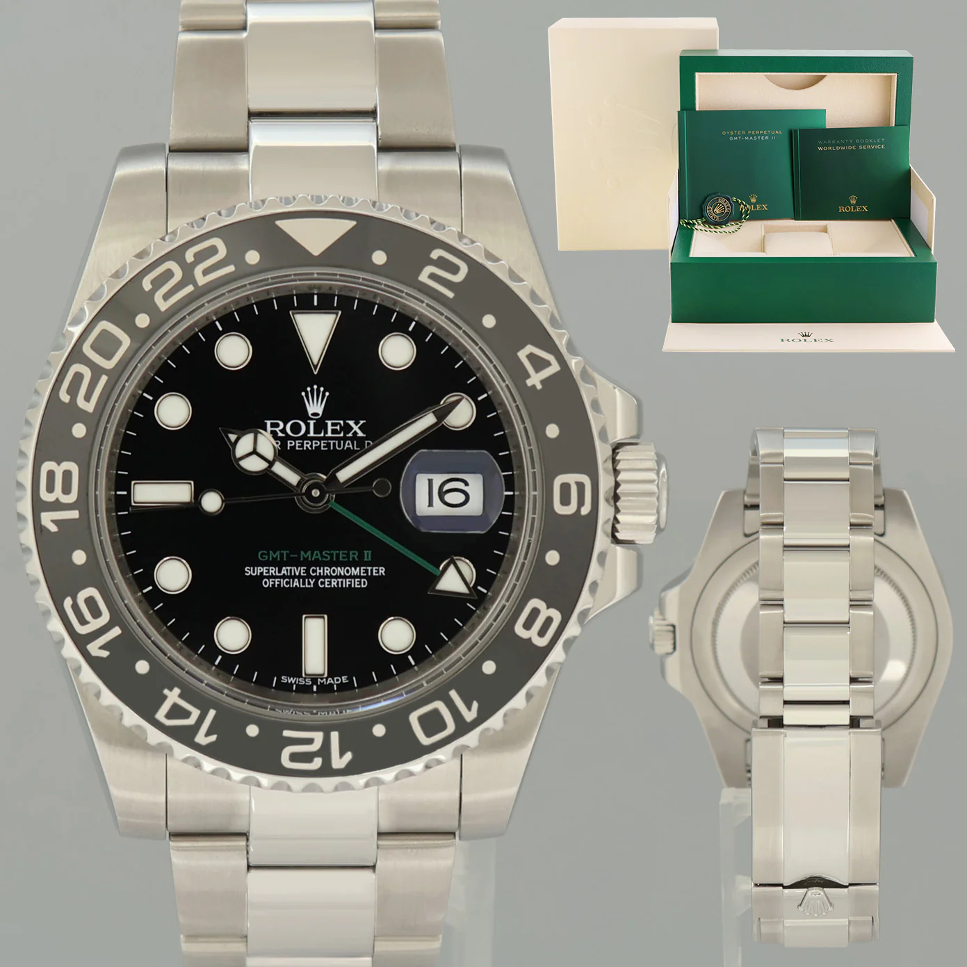 2015 MINT  Rolex GMT Master II 116710LN Steel Ceramic Black 40mm Watch Box