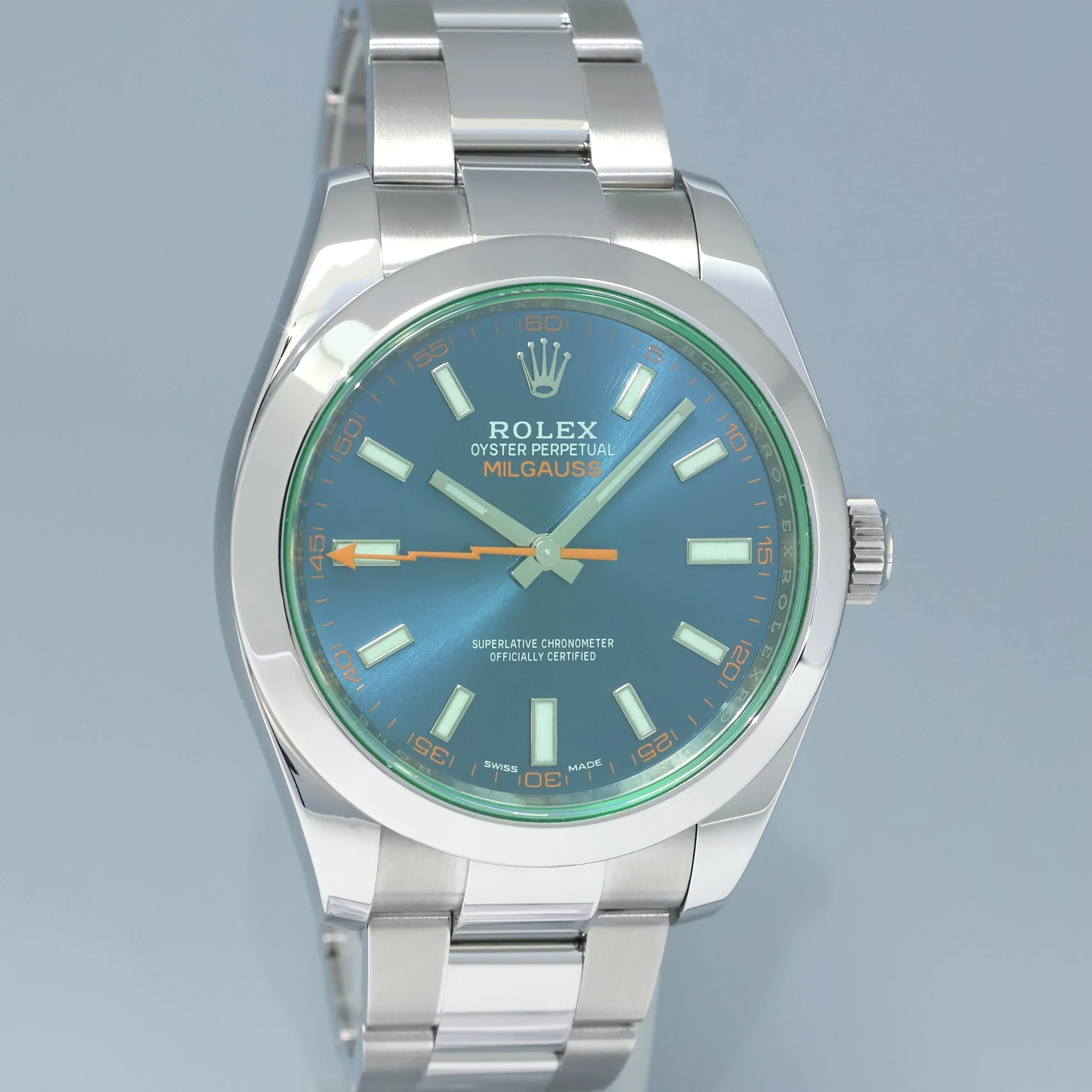 2021 NEW PAPERS Rolex Milgauss Blue Anniversary Green 116400GV Steel Watch Box - Image 3