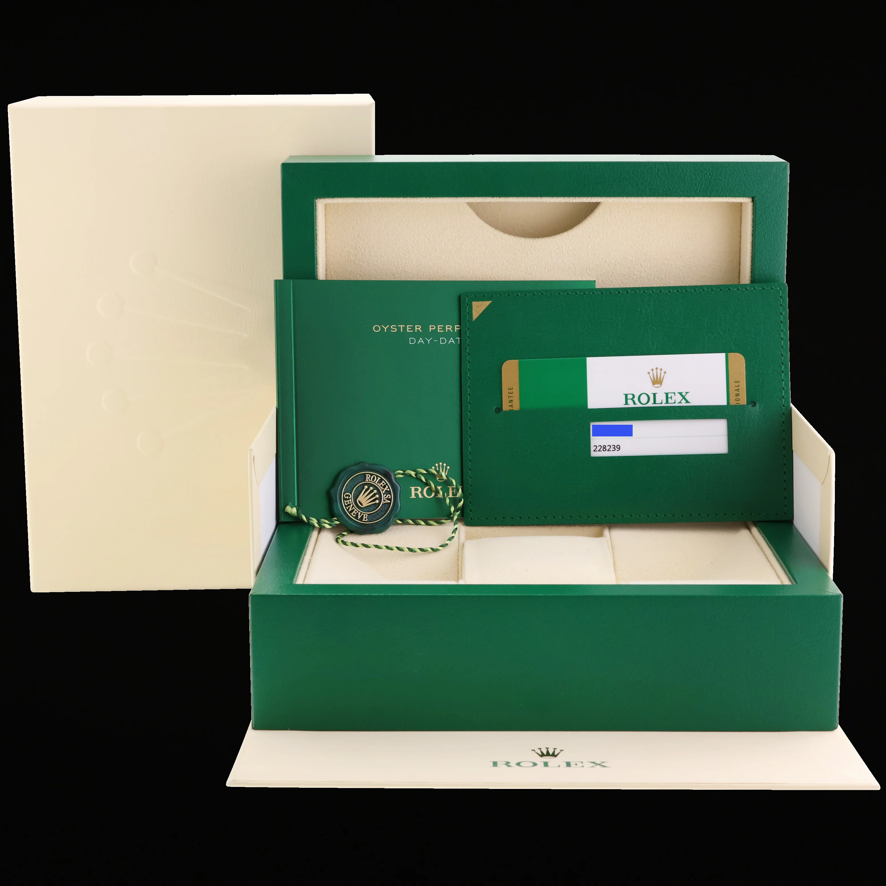 2019 MINT PAPERS Rolex Day Date 40 White Gold President GREEN OLIVE 228239 Watch - Image 7