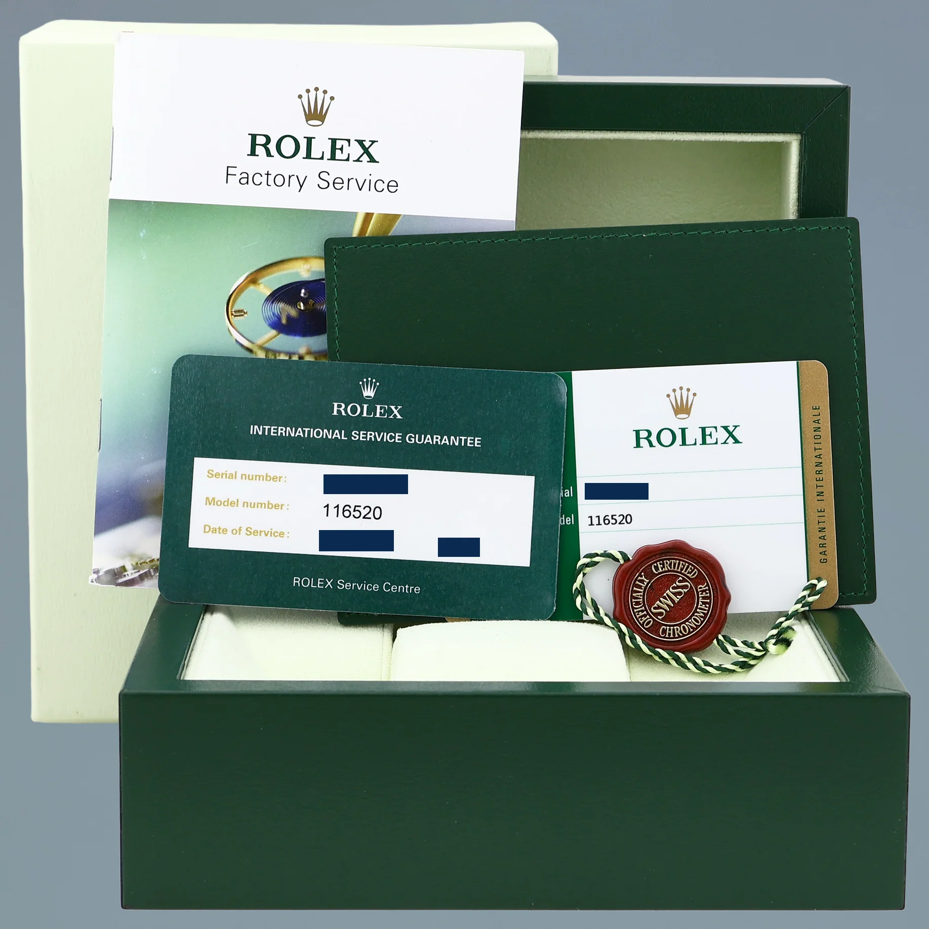 2019 PAPERS RSC MINT Rolex Daytona 116520 White APH Chronograph Blue Chromalight Steel 40mm Watch - Image 7