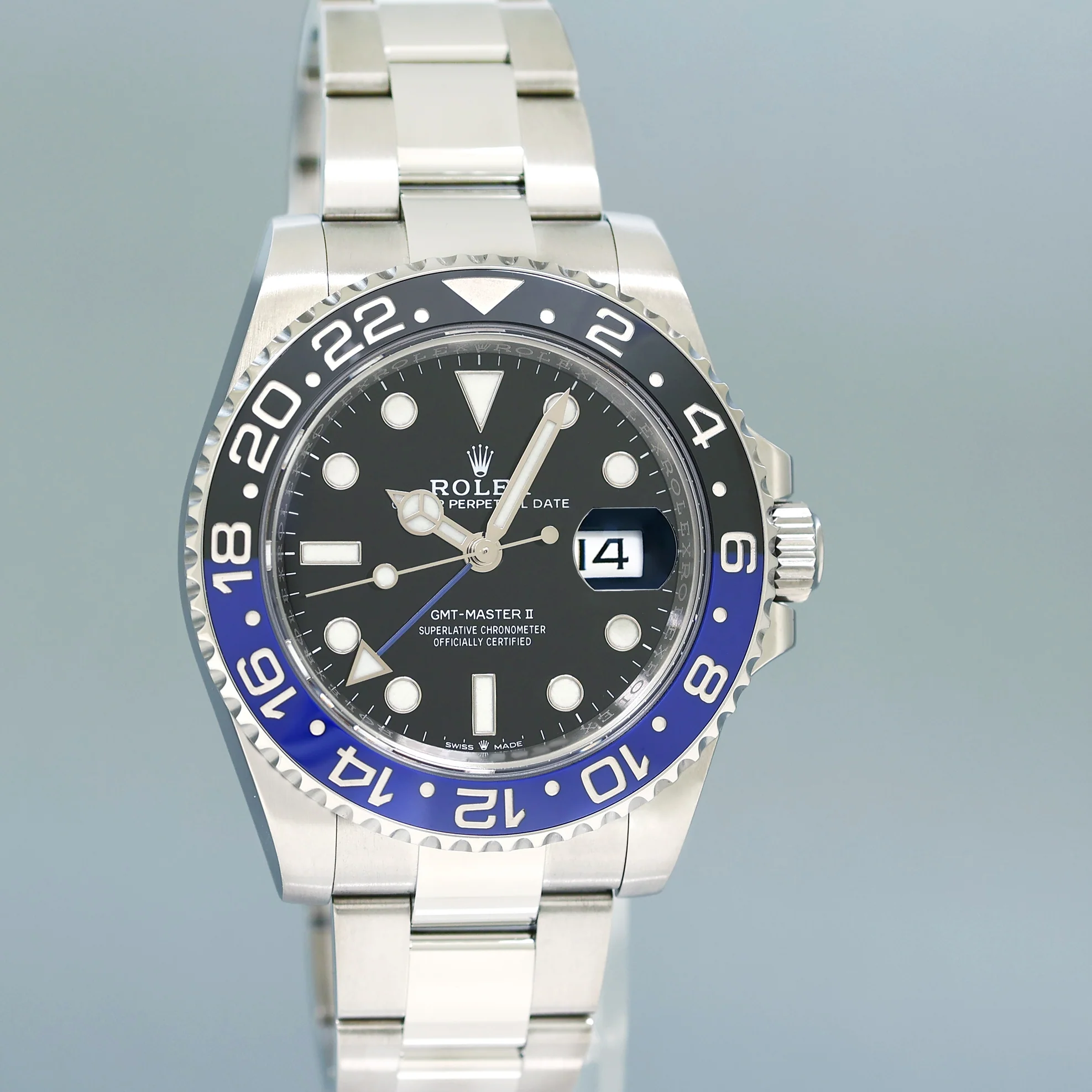 2022 NEW PAPERS Rolex 126710BLNR GMT Master II Batman Black Blue Oyster Ceramic Watch - Image 3