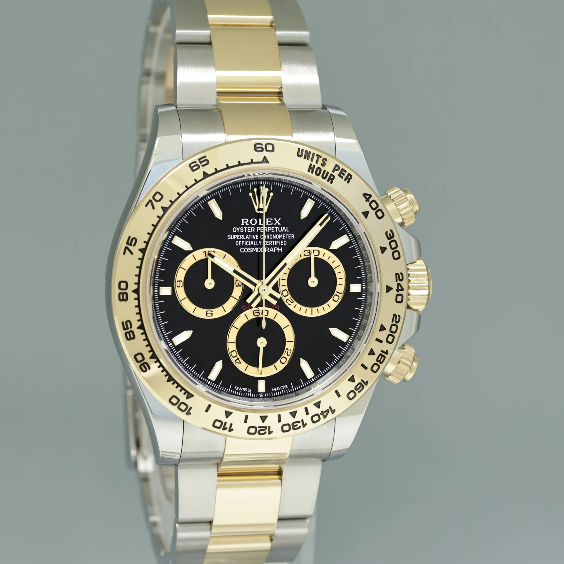 2023 NEW PAPERS Rolex Daytona 126503 Black Chrono Two Tone Yellow Gold Steel Watch - Image 3