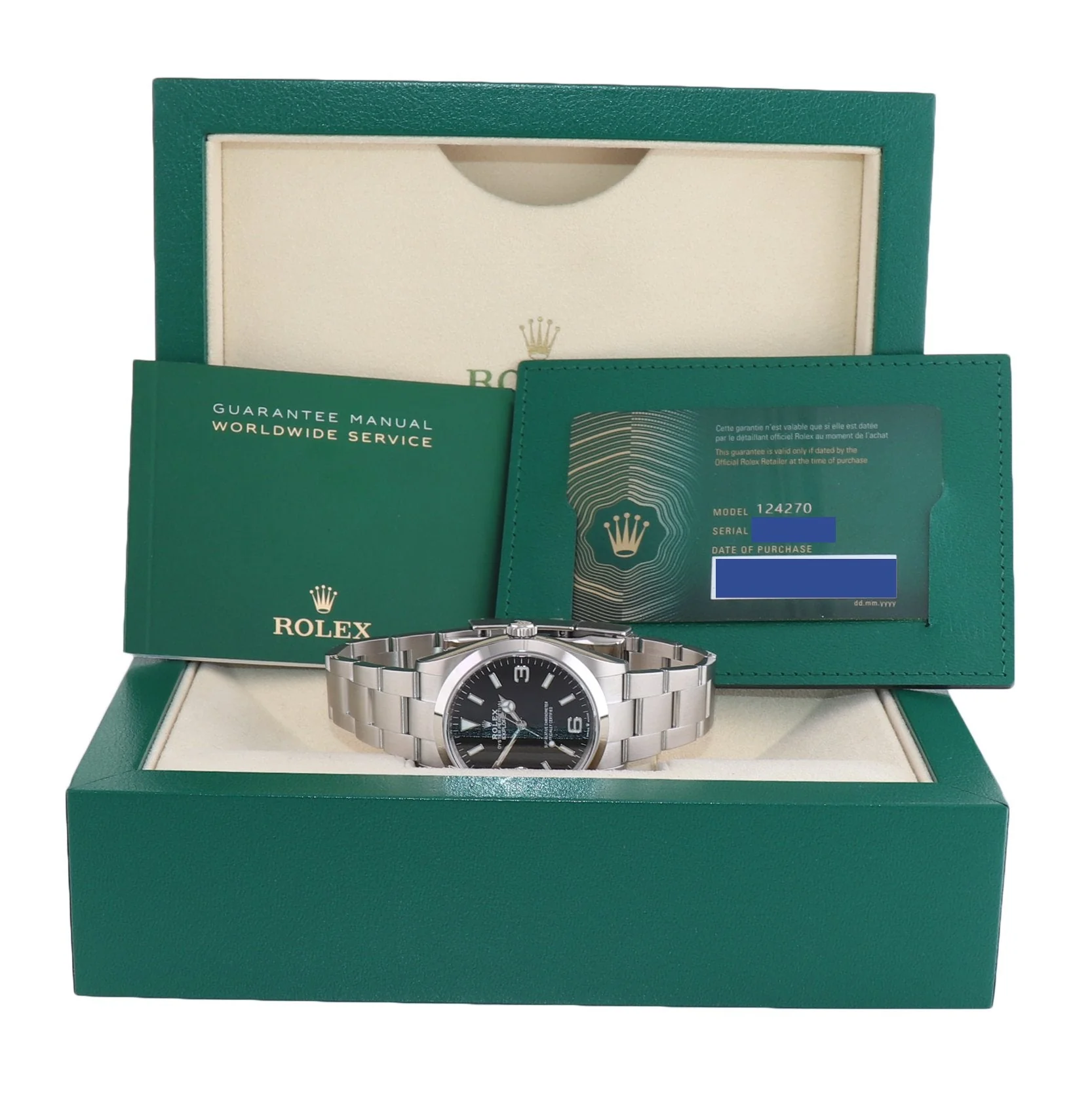 2022 NEW PAPERS Rolex Explorer Black Oyster Steel 36mm 124270 Watch Box - Image 6