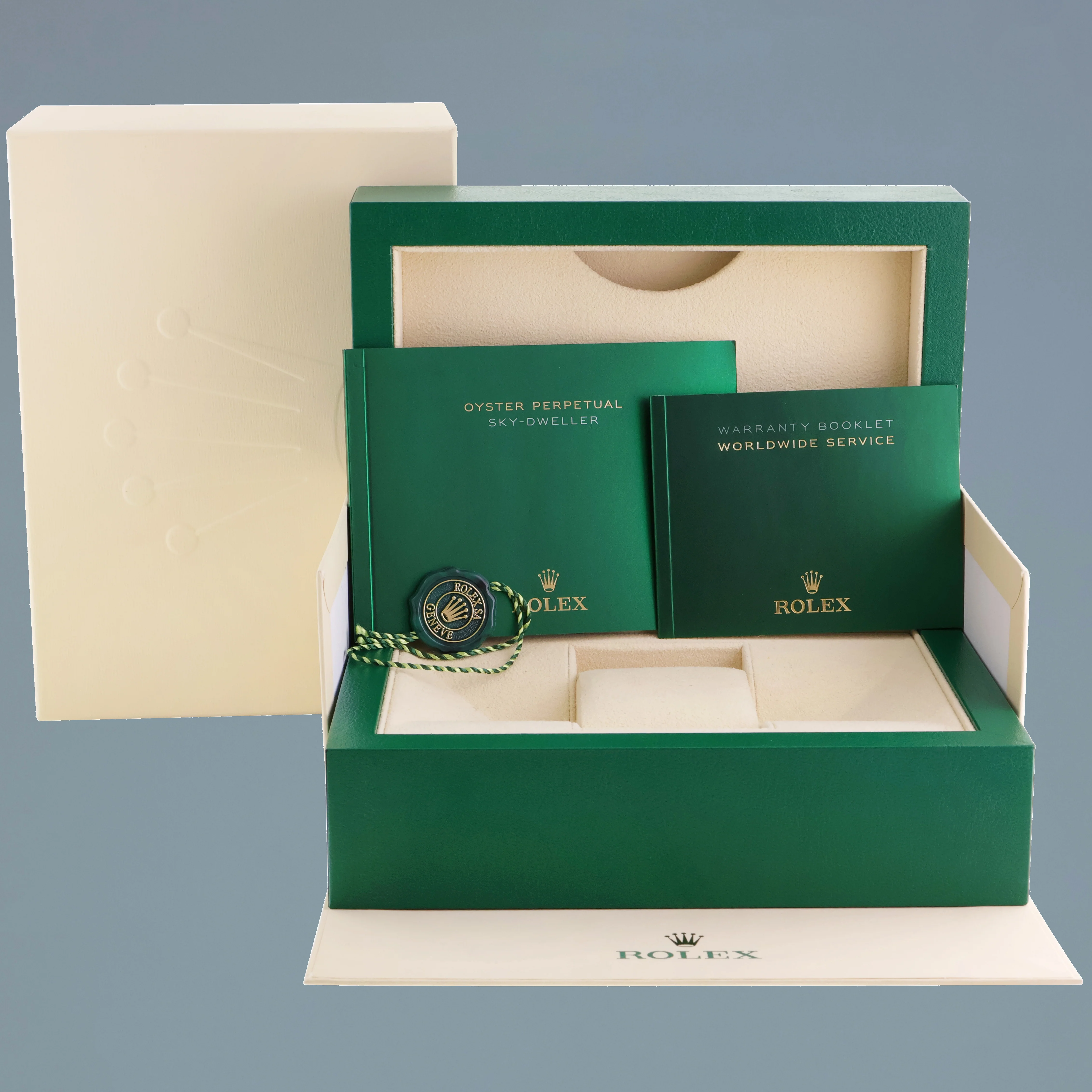 2023 MINT Rolex Sky-Dweller Yellow Gold Black Oysterflex 336238 Watch Box - Image 7