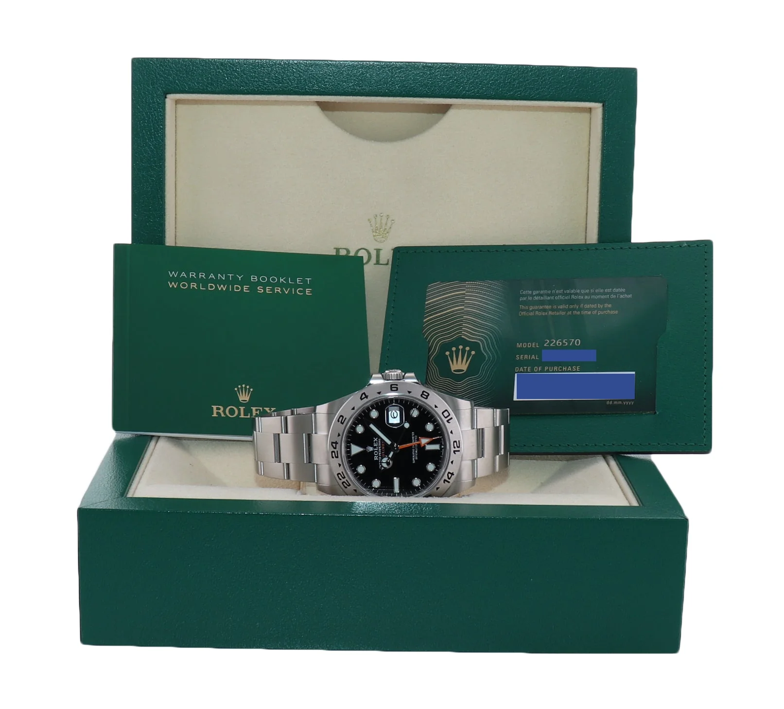 2023 NEW PAPERS 226570 Rolex Explorer II 42mm Black Steel 42mm Watch Box - Image 7