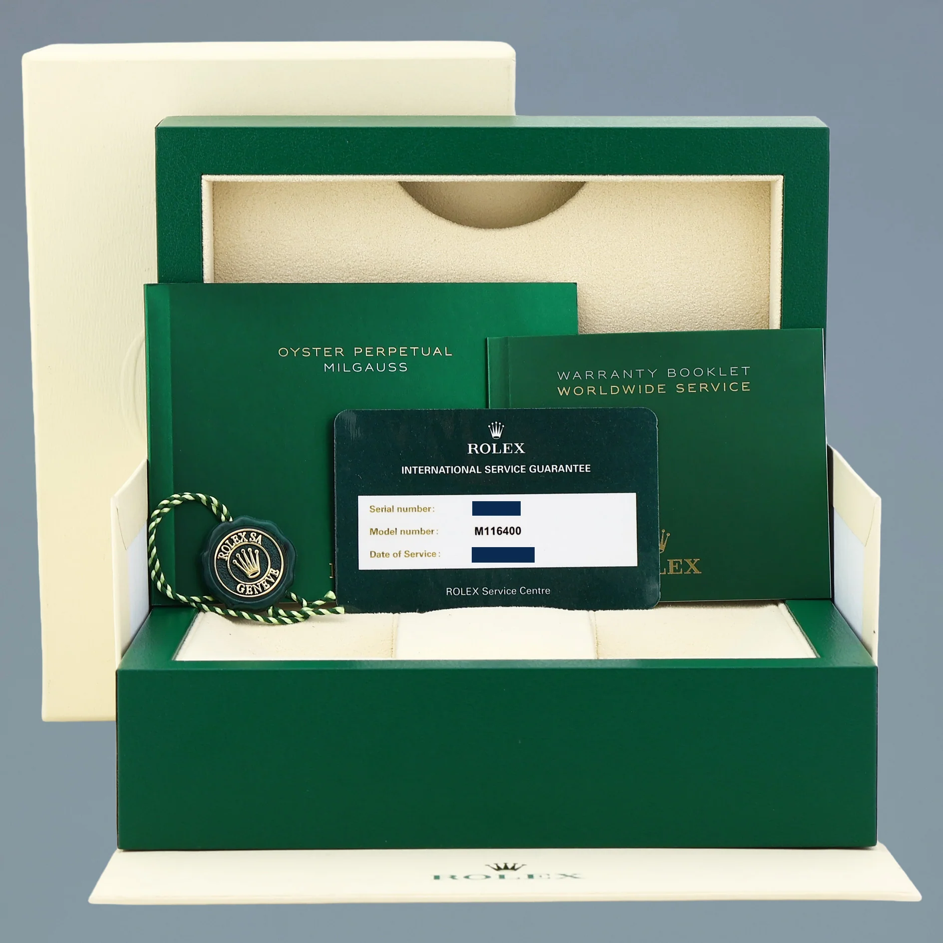 2023 RSC Papers MINT Rolex Milgauss Black Dial 116400v Steel 40mm Watch Box - Image 7