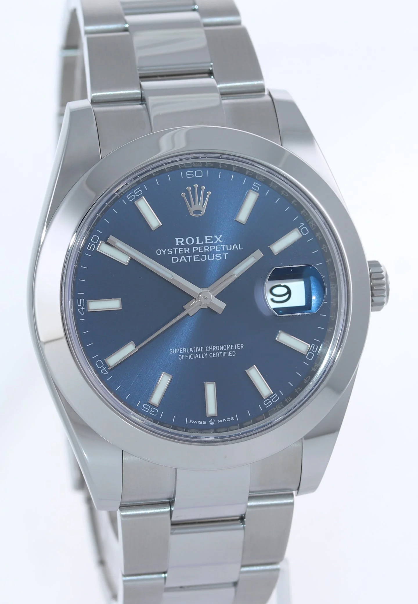 2024 NEW PAPERS Rolex DateJust 41 Steel 126300 Blue Stick Dial Oyster 41mm Watch Box - Image 3
