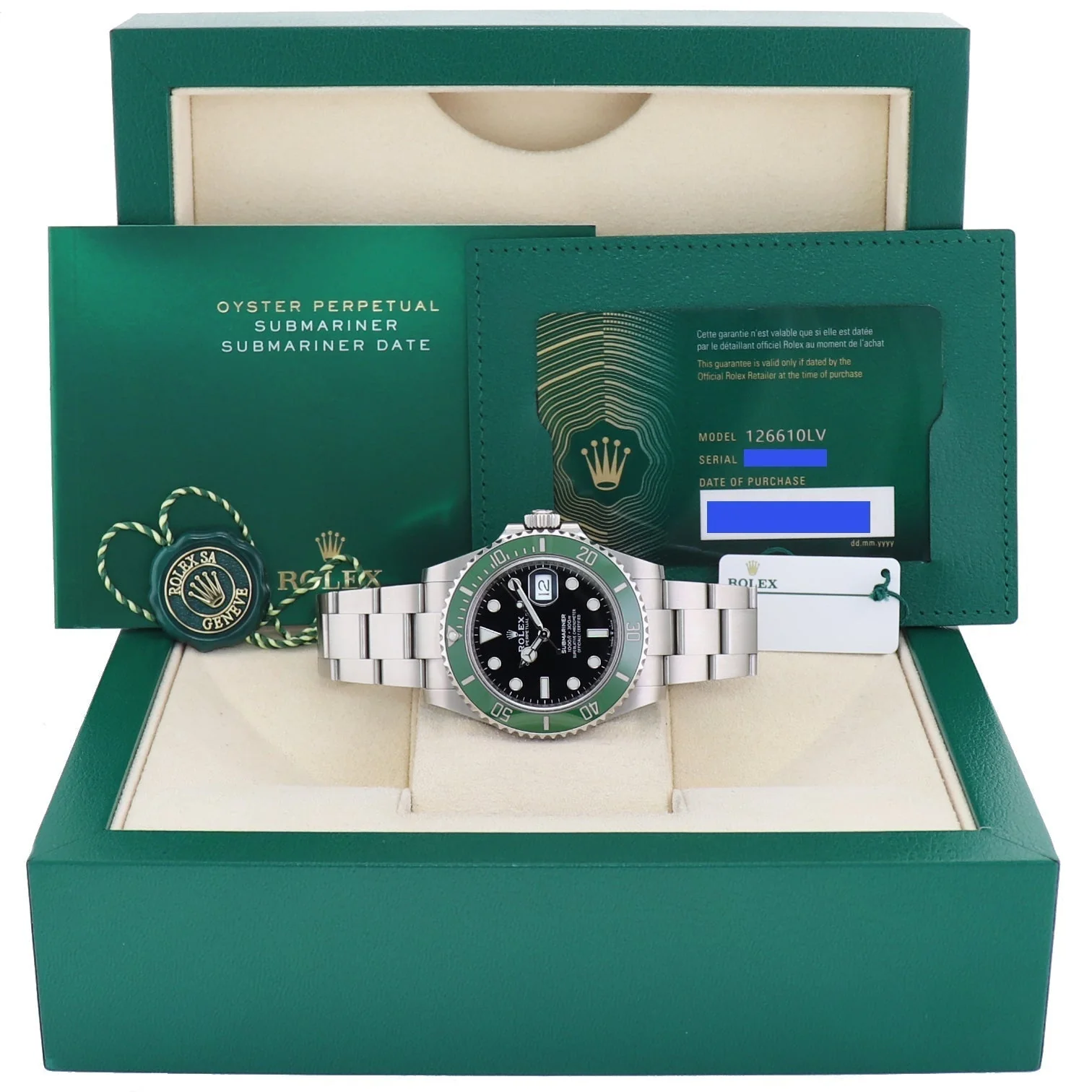 2024 NEW PAPERS Rolex Submariner 41mm GREEN KERMIT MK2 126610LV Watch Box - Image 8