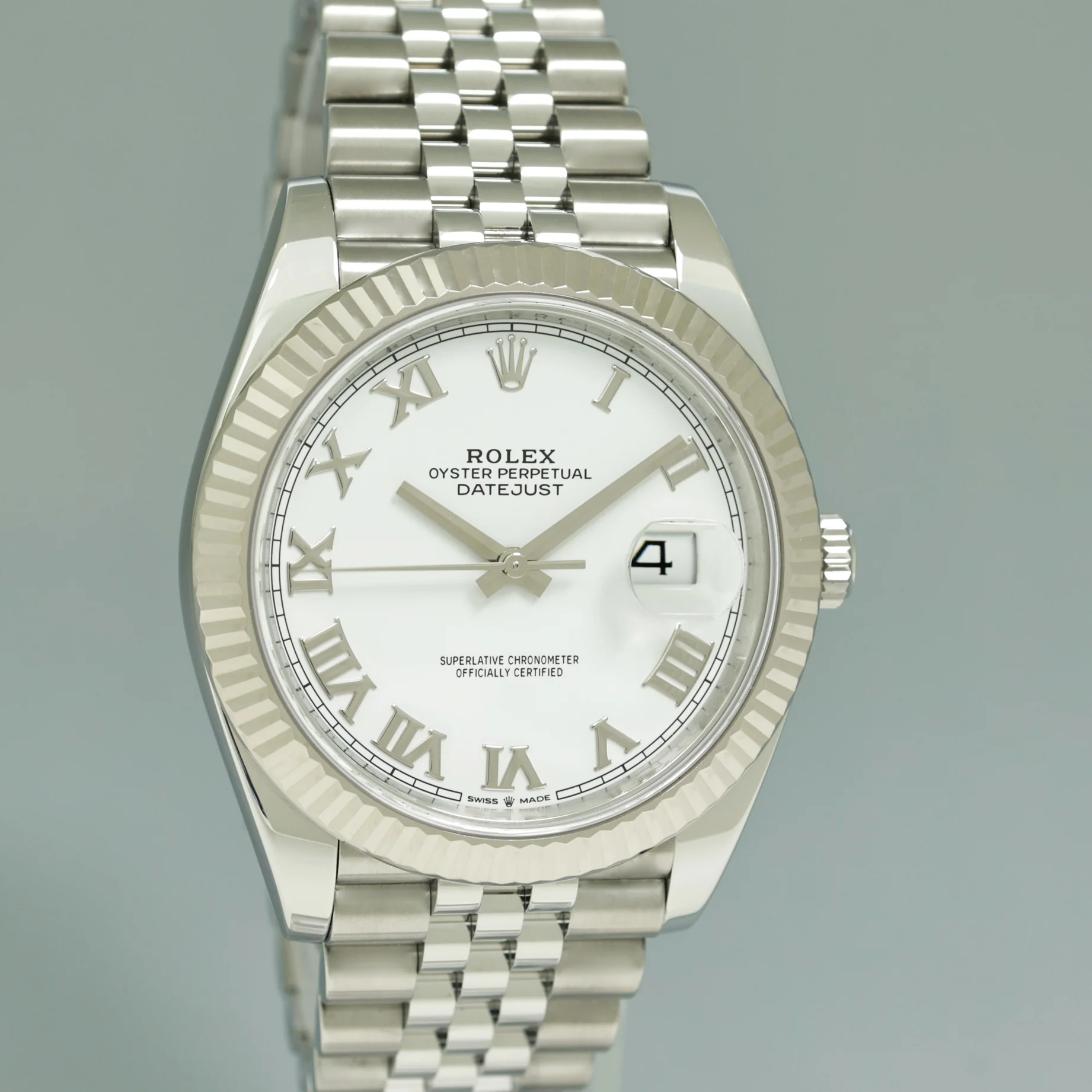 2025 NEW PAPERS Rolex DateJust 126334 White Roman Jubilee White Gold 41mm Watch - Image 3