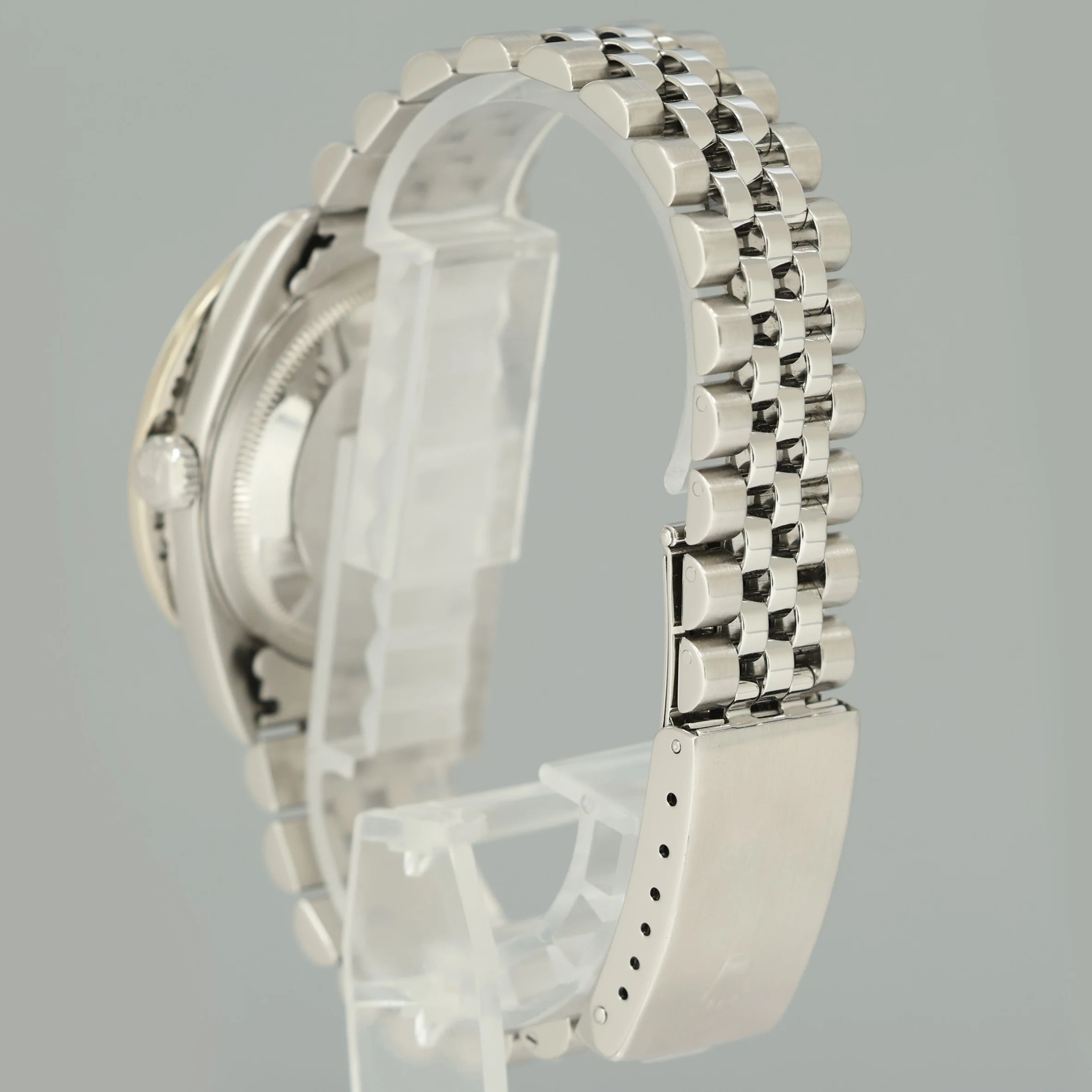 DIAMOND Bezel Rolex DateJust 36mm Silver Diamond 16200 Jubilee Steel Watch Box - Image 4