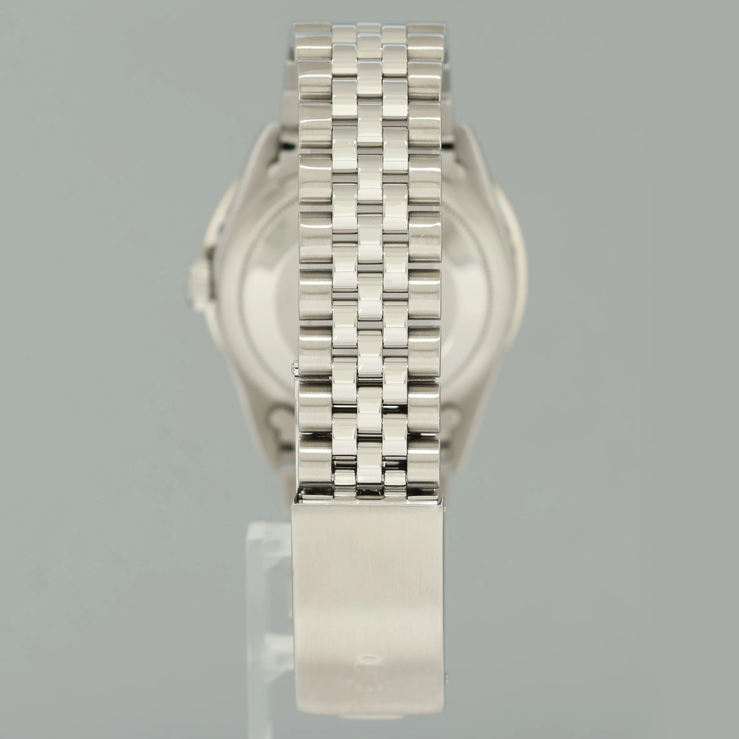 DIAMOND Bezel Rolex DateJust 36mm Silver Diamond 16200 Jubilee Steel Watch Box - Image 5