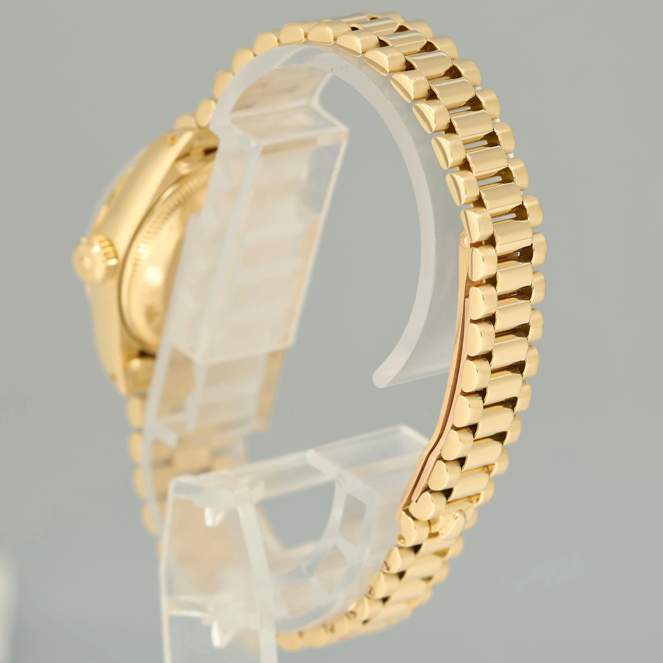 Ladies Rolex DateJust Mother of Pearl Diamond President 26mm 6917 Yellow Gold Watch Box - Image 4