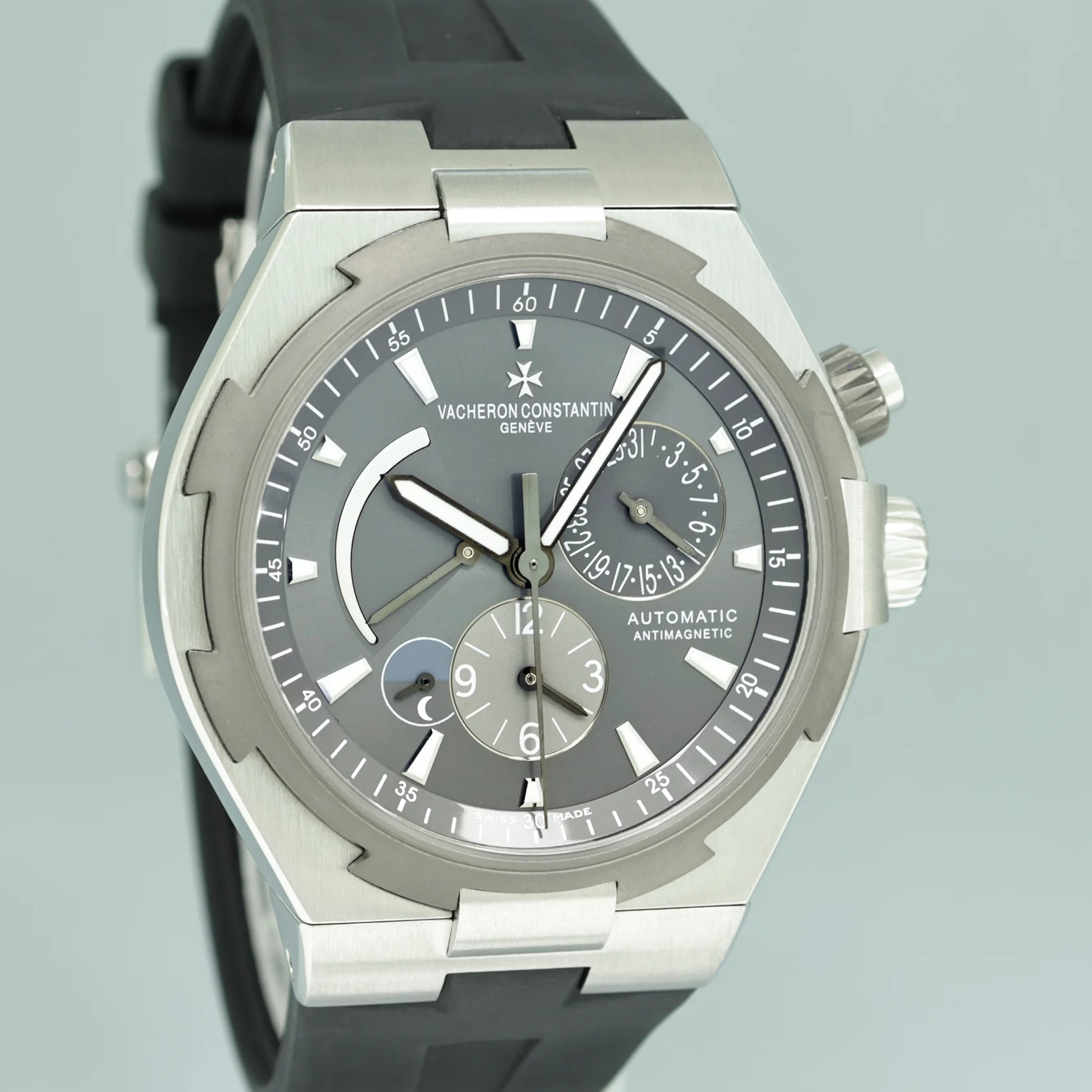 MINT 2016 PAPERS Vacheron Constantin Overseas 47450 Grey Titanium Dual Time Watch - Image 3