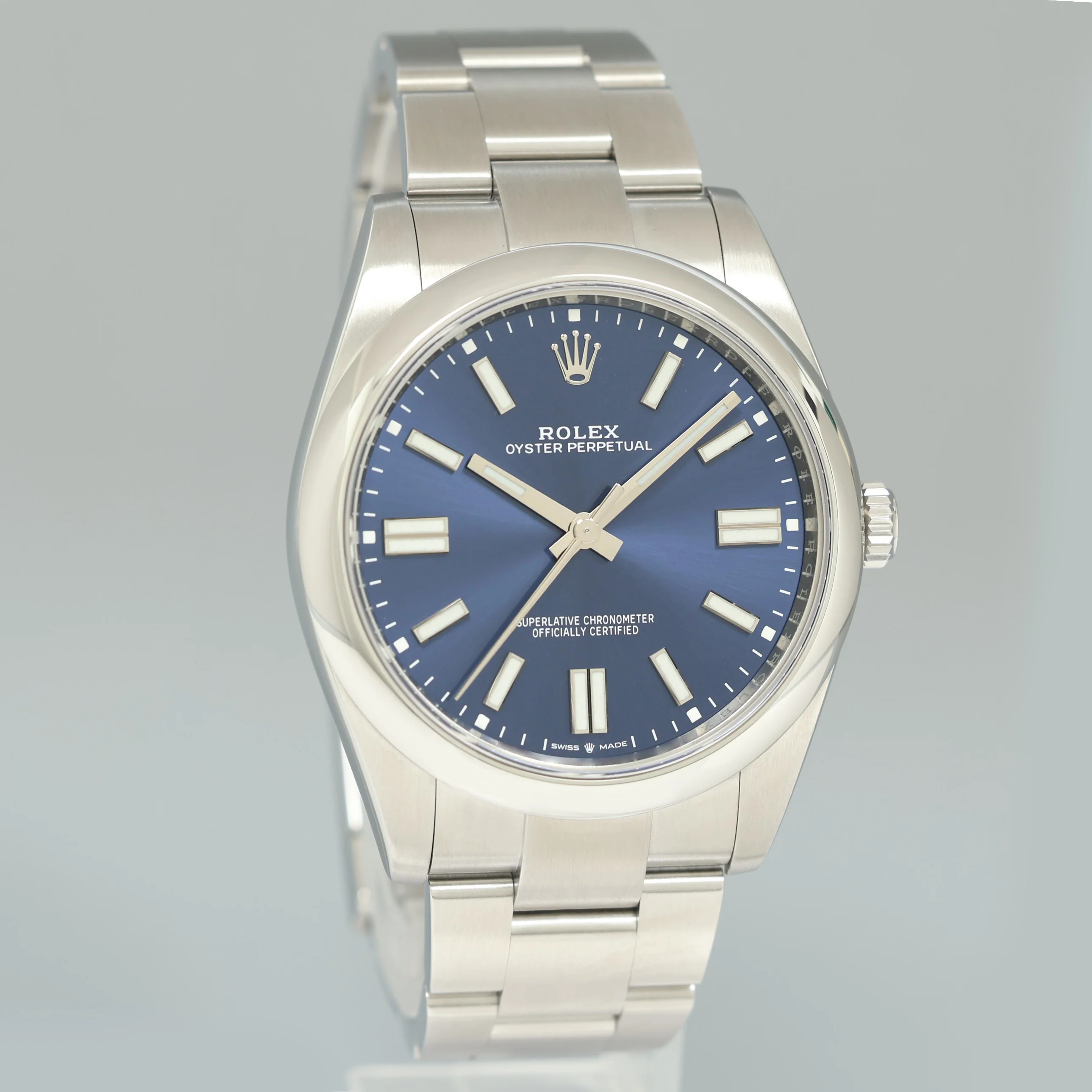 MINT 2021 Rolex Oyster Perpetual 41mm Blue Stick Oyster Watch 124300 Box - Image 3