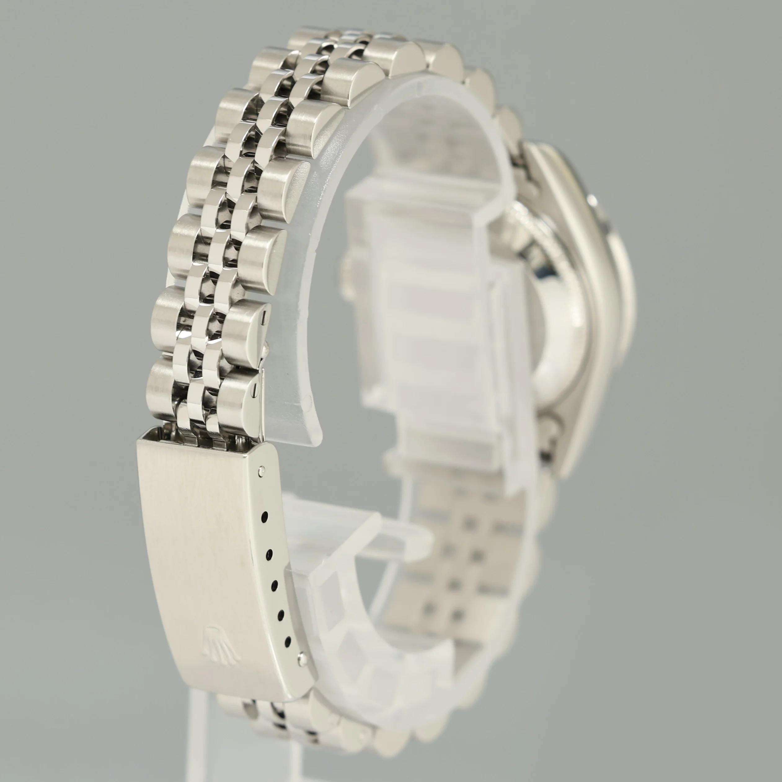 MINT Ladies Rolex 79174 DateJust 26mm Silver Blue Vignette Diamond Bezel Jubilee Watch Box - Image 6
