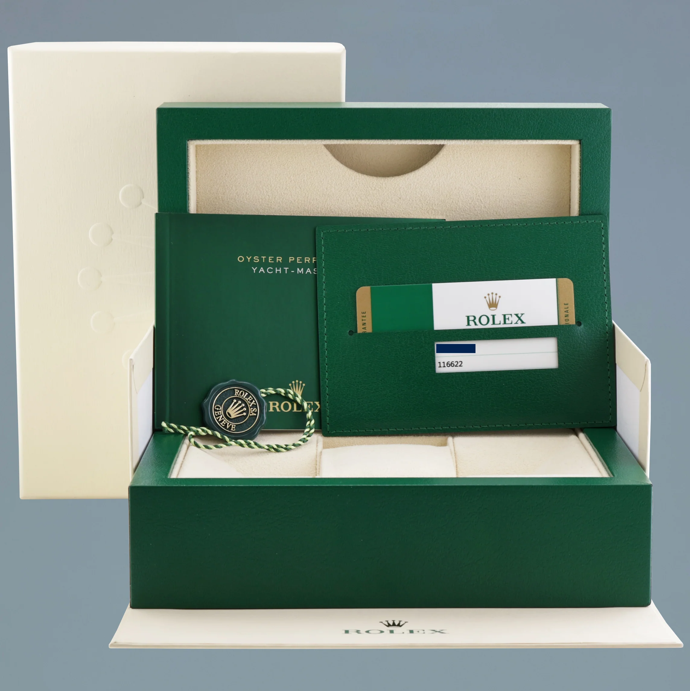 MINT PAPERS Rolex Yacht-Master 116622 Rhodium Steel Platinum Blue 40mm Watch Box - Image 7