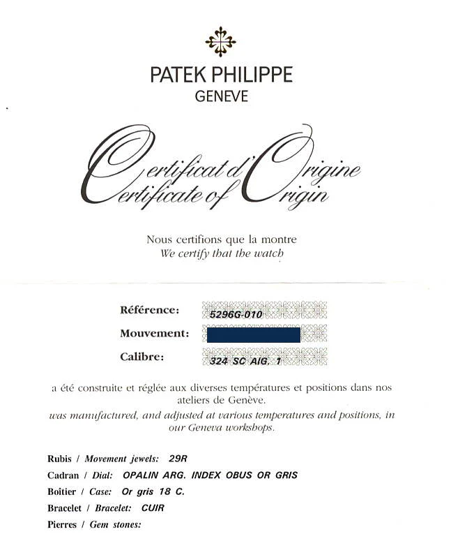 2010 PAPERS MINT Patek Philippe 5296G 38mm White Gold Calatrava Leather Watch - Image 8