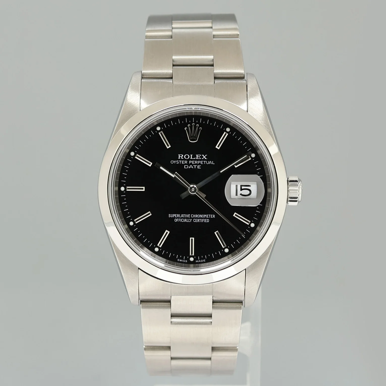 MINT Rolex Oyster Perpetual Date 34mm 15200 Steel Black Stick Oyster Watch Box - Image 2
