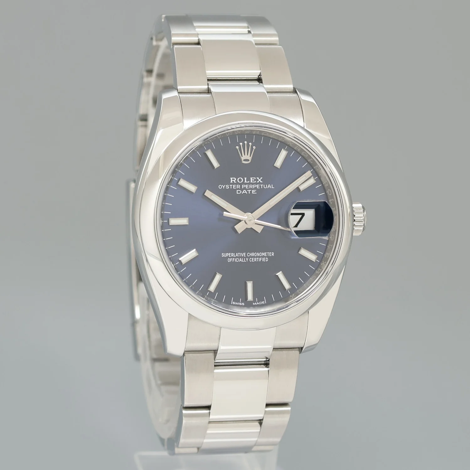 2020 MINT Rolex Oyster 115200 Blue Stick Oyster Perpetual Date 34mm Stainless Steel Watch Box - Image 3