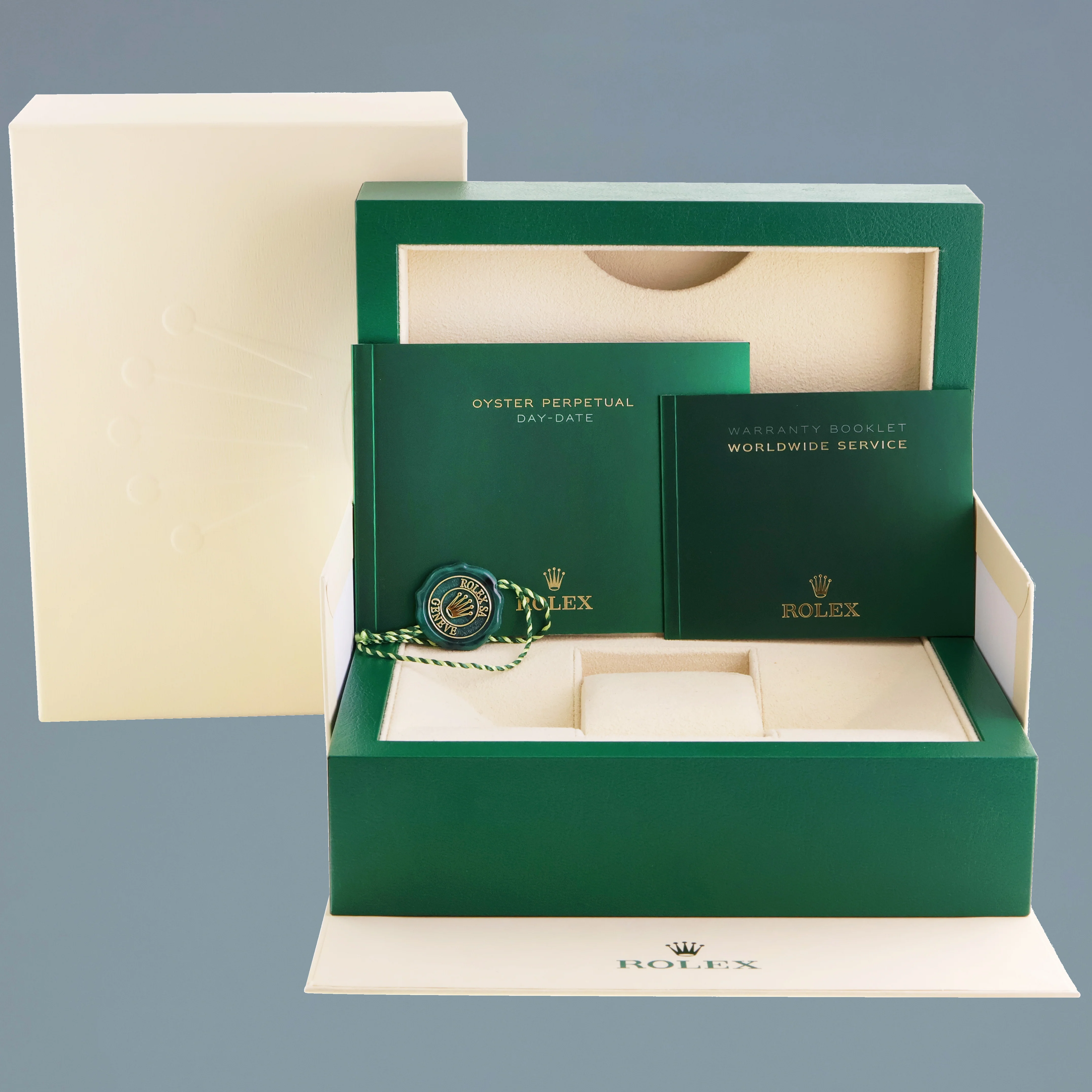 MINT Rolex President Day Date 36mm Rose Gold 118205 White Roman Watch Box - Image 7