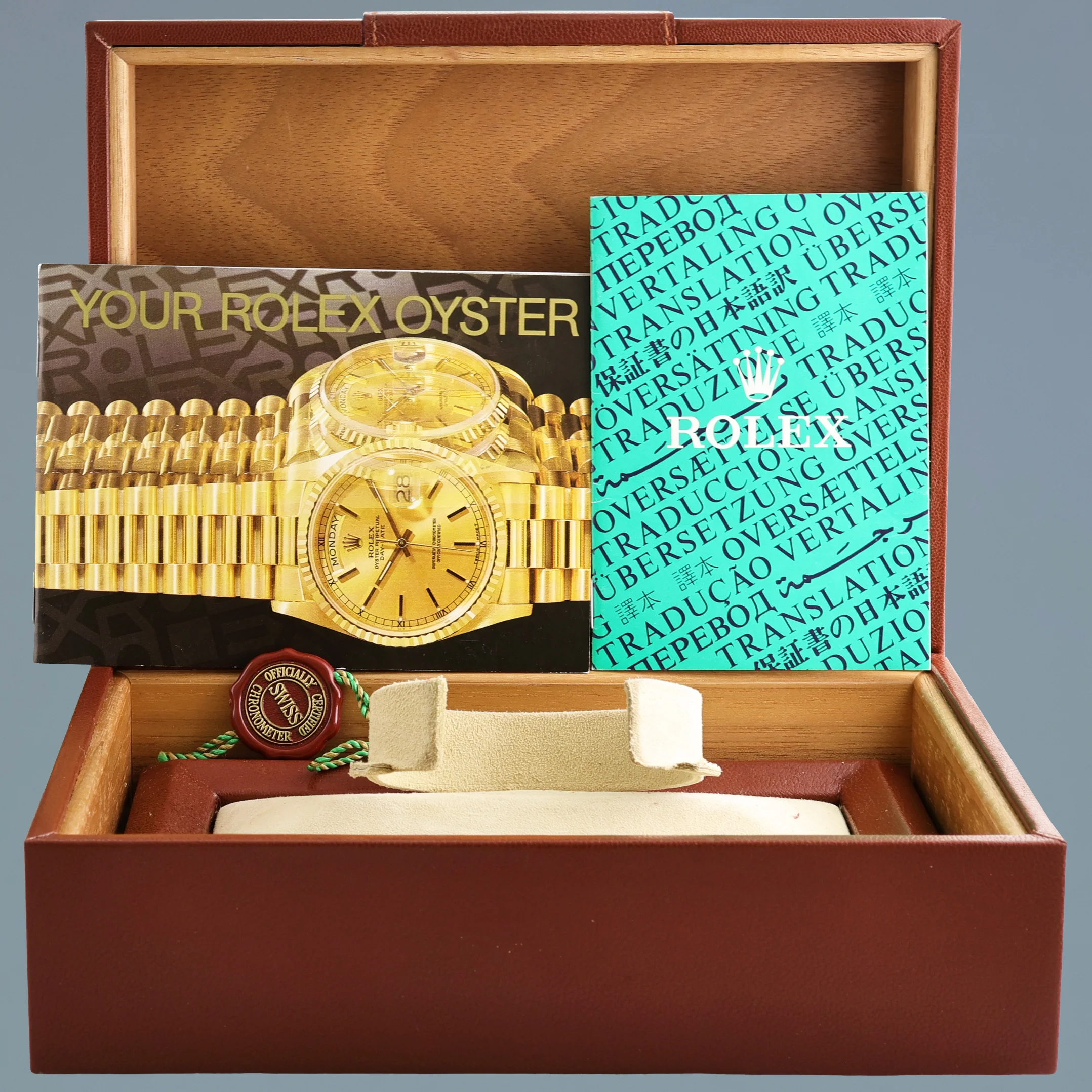 MINT Rolex President Day-Date Silver Diamond 18038 Quickset Yellow Gold Watch Box - Image 7