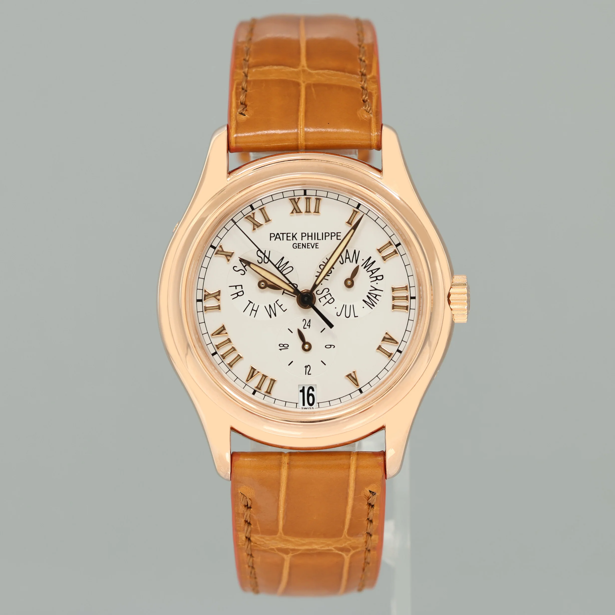 PAPERS MINT Patek Philippe Rose Gold Annual Calendar 5035R White Roman 37mm Watch - Image 2