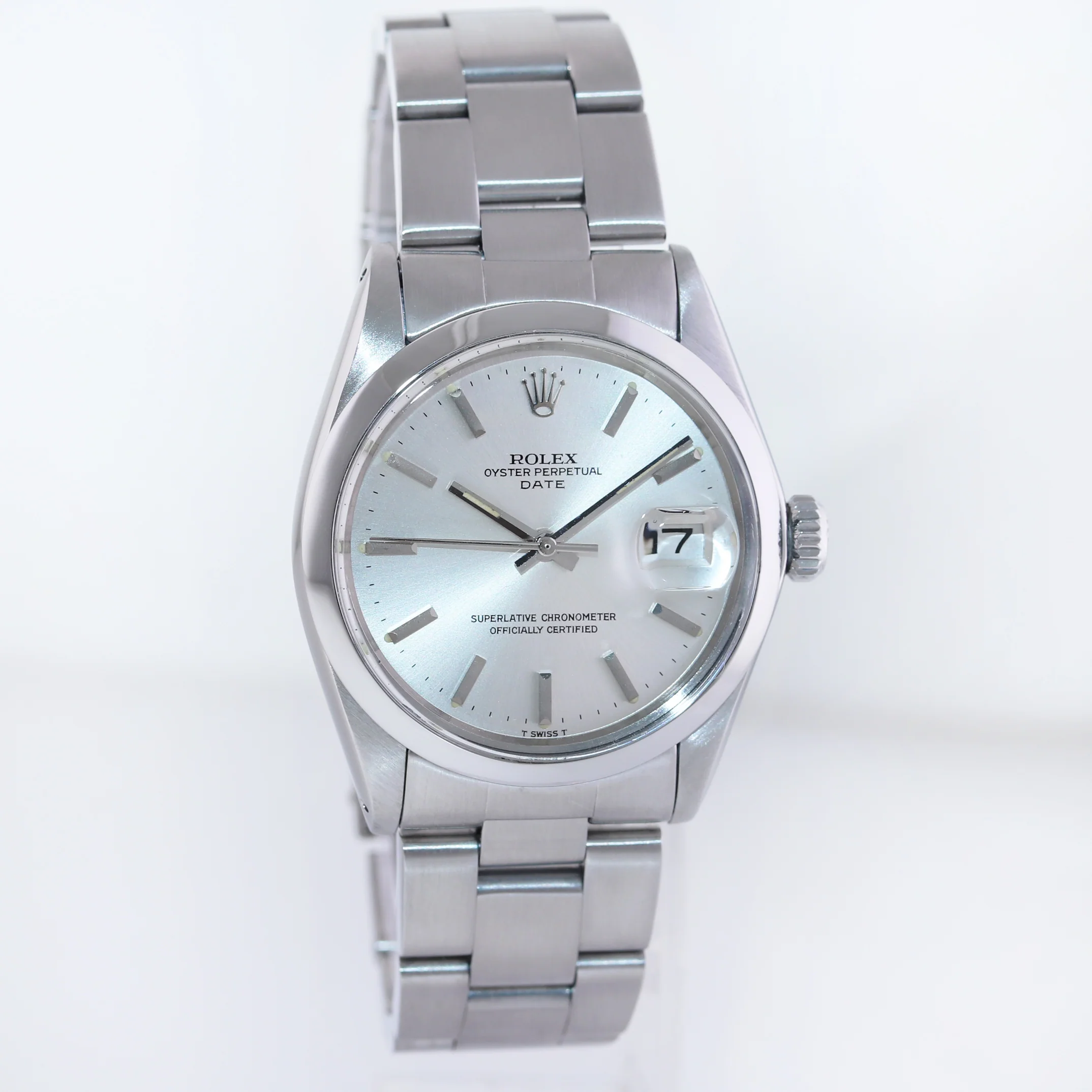 Rolex 1500 Date 34mm Steel Oyster Silver Stick Automatic Watch Box - Image 3