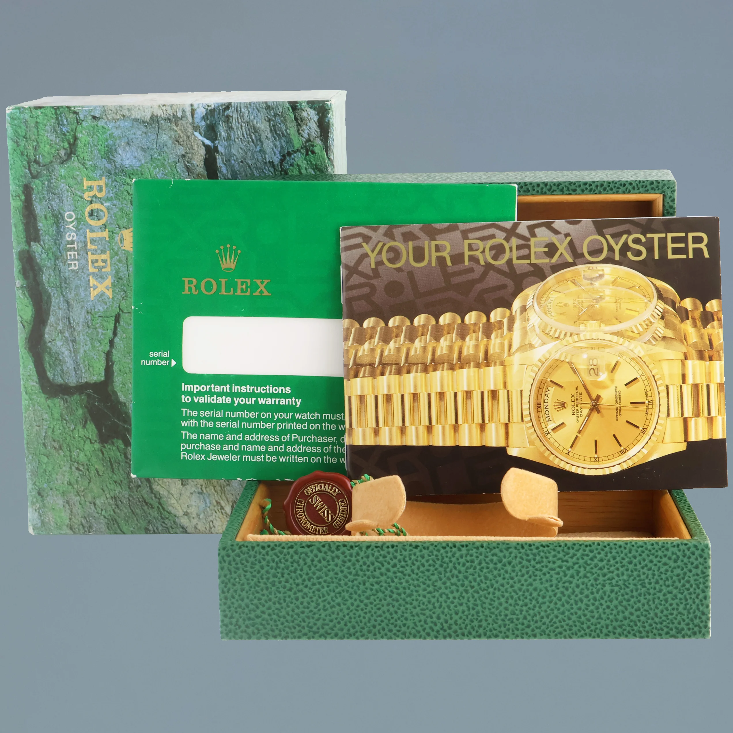Rolex Date 34mm Oyster Perpetual 1503 Yellow Gold Champagne Watch Box - Image 7
