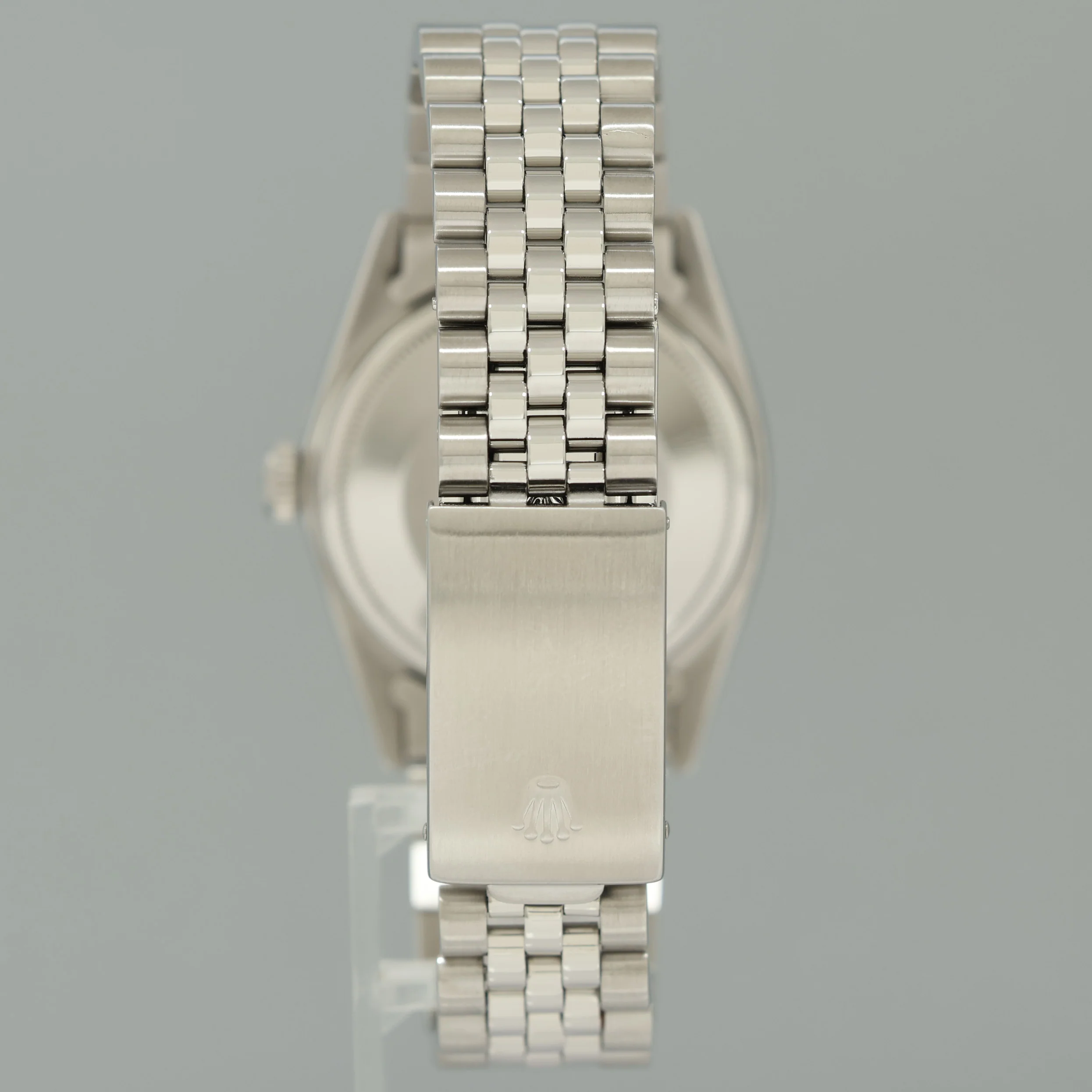 Rolex DateJust 1601 Blue Diamond Bezel Dial White Gold Jubilee Band 36mm Watch Box - Image 5