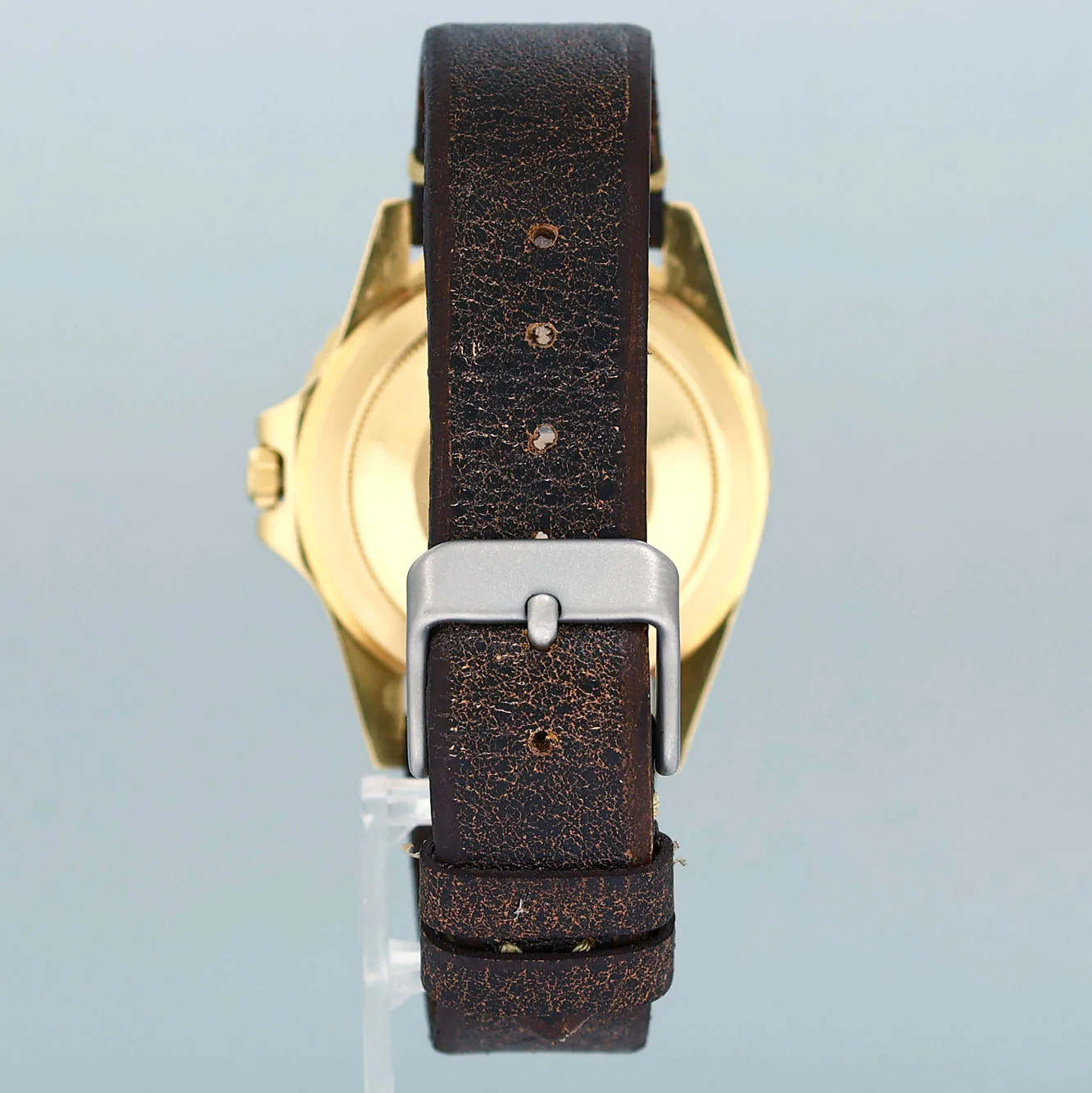 Rolex GMT-Master 1675 Yellow Gold GMT Black Nipple Dial Leather Watch - Image 5